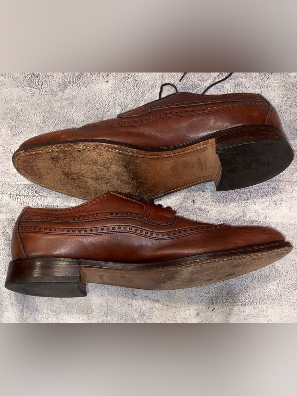 Loake Derby Oxfords Long Wing Brogues Leather Dress Shoes Work Office 13 England - Picture 3 of 8